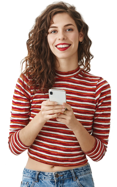 Girl holding phone